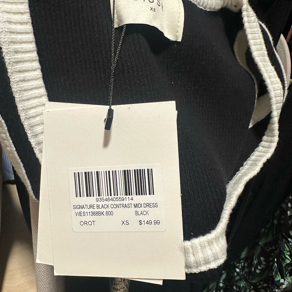 DISSH Black and White Signature Contrast Knit Dress